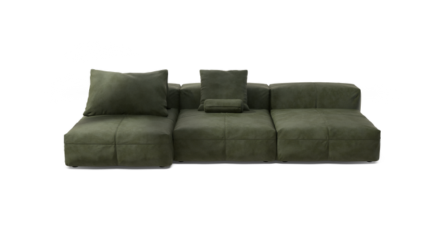 vetsak | Sofa Set 04 - Leather - Olive | Modulares Sofa | 5 Sitzer | Big Sofa