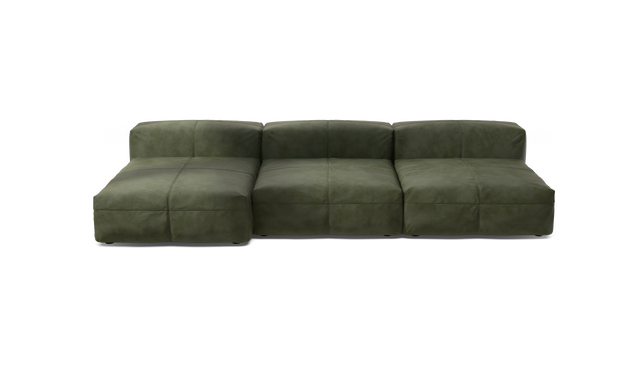 vetsak | Sofa Set 04 - Leather - Olive | Modulares Sofa | 5 Sitzer | Big Sofa