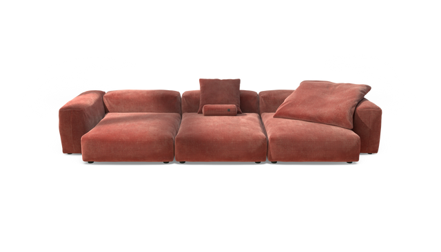 vetsak | Sofa Set 05 - Cord Velour - Brick | Modulares Sofa | 5 Sitzer | Big Sofa | Ecksofa