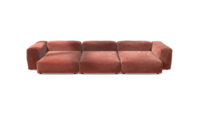 vetsak | Sofa Set 05 - Cord Velour - Brick | Modulares Sofa | 5 Sitzer | Big Sofa | Ecksofa