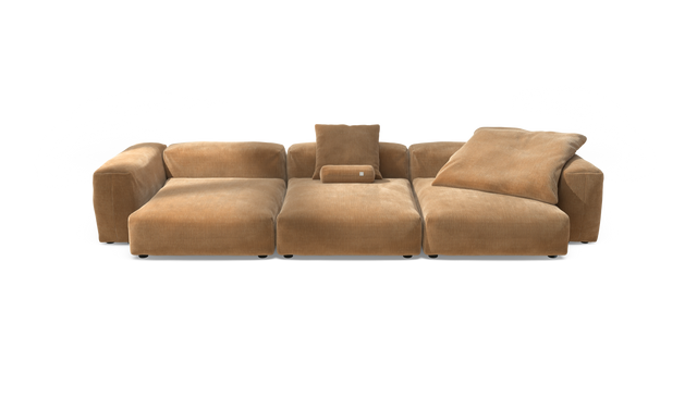 vetsak | Sofa Set 05 - Cord Velour - Camel | Modulares Sofa | 5 Sitzer | Big Sofa | Ecksofa