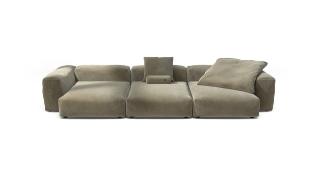 vetsak | Sofa Set 05 - Cord Velour - Khaki | Modulares Sofa | 5 Sitzer | Big Sofa | Ecksofa