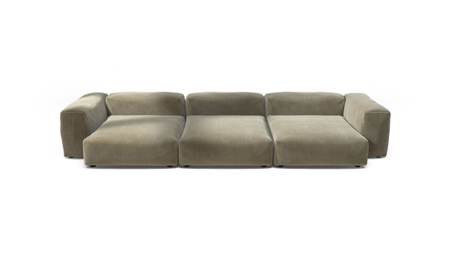 vetsak | Sofa Set 05 - Cord Velour - Khaki | Modulares Sofa | 5 Sitzer | Big Sofa | Ecksofa