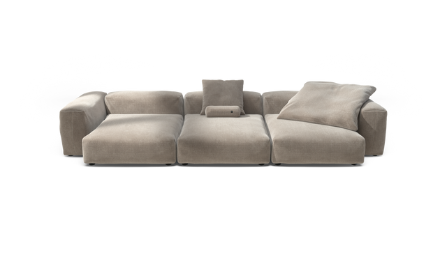 vetsak | Sofa Set 05 - Cord Velour - Platinum | Modulares Sofa | 5 Sitzer | Big Sofa | Ecksofa