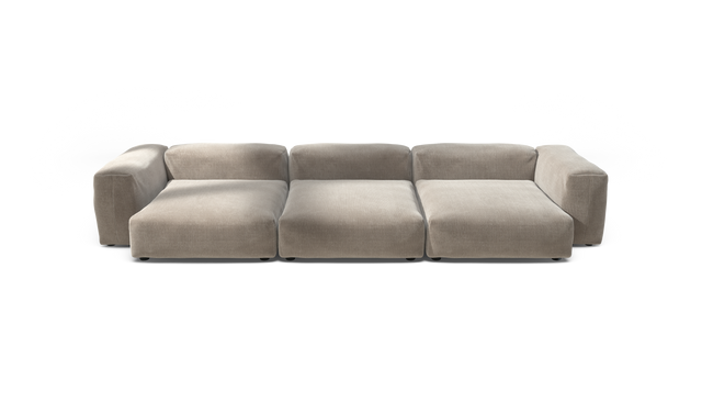 vetsak | Sofa Set 05 - Cord Velour - Platinum | Modulares Sofa | 5 Sitzer | Big Sofa | Ecksofa