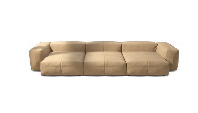 vetsak | Sofa Set 05 - Leather - Beige | Modulares Sofa | 5 Sitzer | Big Sofa | Ecksofa