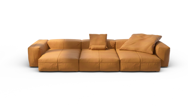 vetsak | Sofa Set 05 - Leather - Brown | Modulares Sofa | 5 Sitzer | Big Sofa | Ecksofa