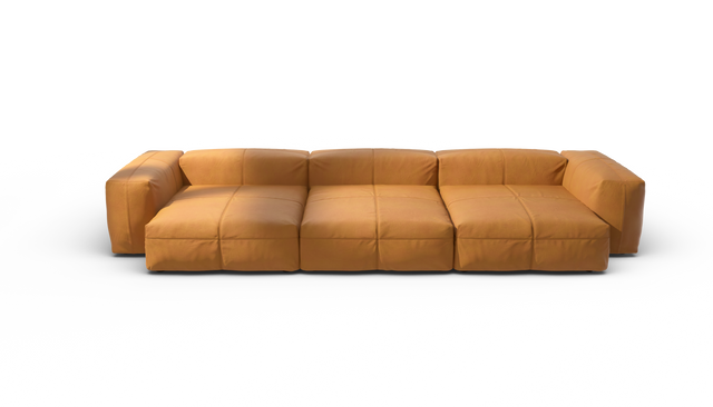 vetsak | Sofa Set 05 - Leather - Brown | Modulares Sofa | 5 Sitzer | Big Sofa | Ecksofa