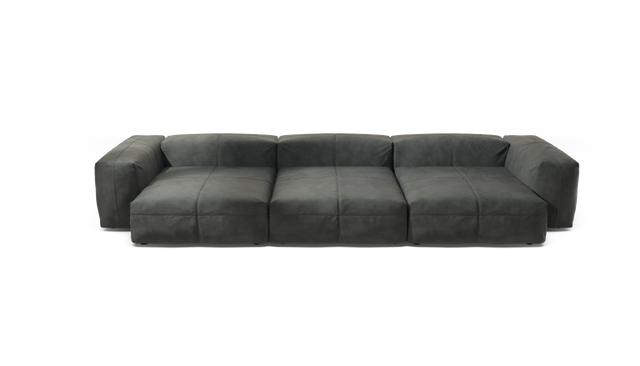 vetsak | Sofa Set 05 - Leather - Cacao | Modulares Sofa | 5 Sitzer | Big Sofa | Ecksofa