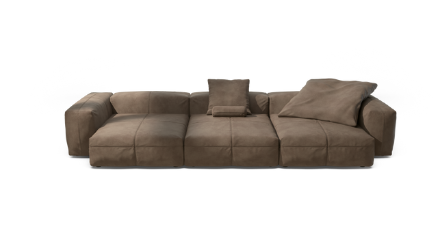 vetsak | Sofa Set 05 - leather - cacao | Modulares Sofa | 5 Sitzer | Big Sofa | Ecksofa
