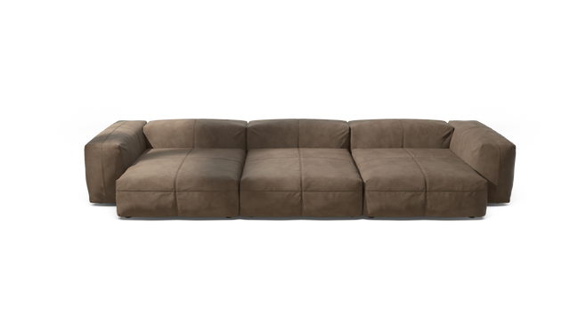 vetsak | Sofa Set 05 - leather - cacao | Modulares Sofa | 5 Sitzer | Big Sofa | Ecksofa