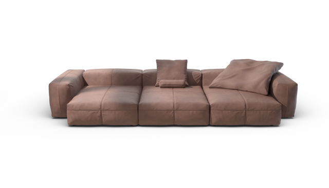 vetsak | Sofa Set 05 - Leather - Stone | Modulares Sofa | 5 Sitzer | Big Sofa | Ecksofa