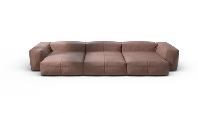 vetsak | Sofa Set 05 - Leather - Stone | Modulares Sofa | 5 Sitzer | Big Sofa | Ecksofa