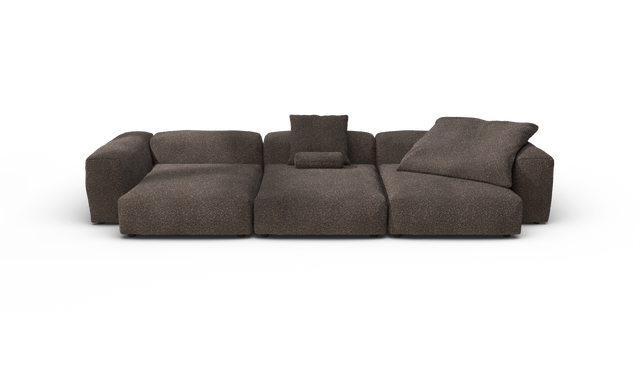 vetsak | Sofa Set 05 - Nub - Walnut | Modulares Sofa | 5 Sitzer | Big Sofa | Ecksofa