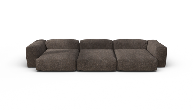 vetsak | Sofa Set 05 - Nub - Walnut | Modulares Sofa | 5 Sitzer | Big Sofa | Ecksofa