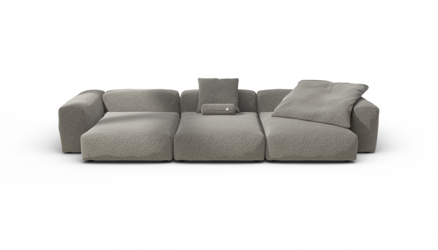 vetsak | Sofa Set 05 - Pebble - Platinum | Modulares Sofa | 5 Sitzer | Big Sofa | Ecksofa