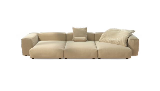 vetsak | Sofa Set 05 - Suave - Creme | Modulares Sofa | 5 Sitzer | Big Sofa | Ecksofa