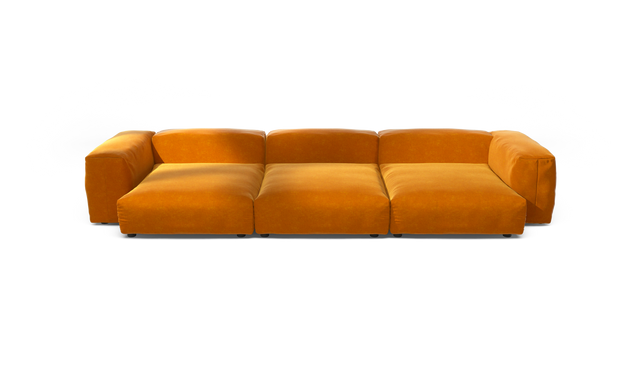 vetsak | Sofa Set 05 - Suave - Orange Blaze | Modular Sofa | 5 Seater | Big Sofa | Corner Sofa