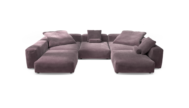 vetsak | Sofa Set 06 - Cord Velour - Blossom | Modulares Sofa | 6.5 Sitzer | Big Sofa | U Sofa | Ecksofa