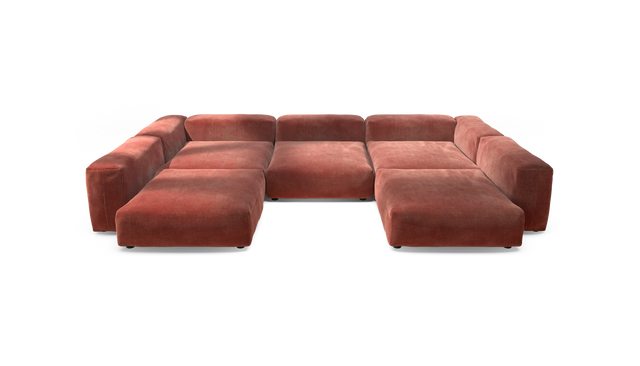 vetsak | Sofa Set 06 - Cord Velour - Brick | Modulares Sofa | 6.5 Sitzer | Big Sofa | U Sofa | Ecksofa