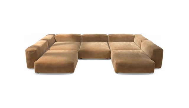 vetsak | Sofa Set 06 - Cord Velour - Camel | Modulares Sofa | 6.5 Sitzer | Big Sofa | U Sofa | Ecksofa