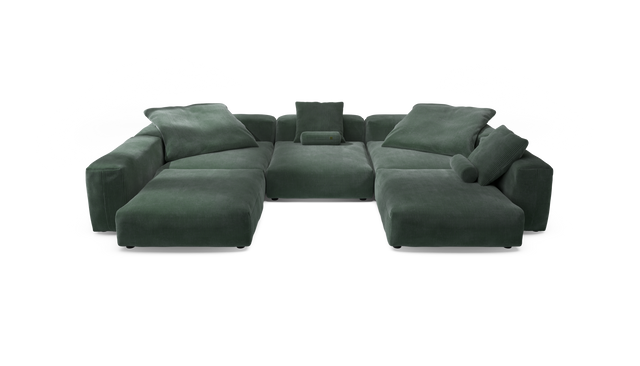 vetsak | Sofa Set 06 - Cord Velour - Hunter | Modulares Sofa | 6.5 Sitzer | Big Sofa | U Sofa | Ecksofa