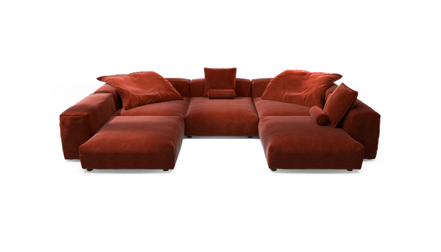 vetsak | Sofa Set 06 - Suave - Saffron | Modulares Sofa | 6.5 Sitzer | Big Sofa | U Sofa | Ecksofa