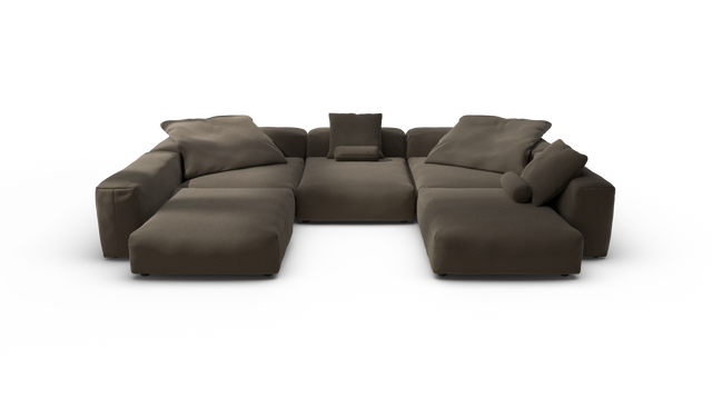 vetsak | Sofa Set 06 - Breeze - Brown | Modulares Sofa | 6.5 Sitzer | Big Sofa | U Sofa | Ecksofa