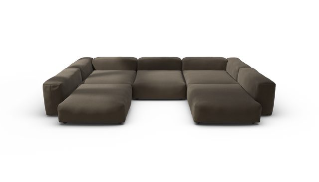 vetsak | Sofa Set 06 - Breeze - Brown | Modulares Sofa | 6.5 Sitzer | Big Sofa | U Sofa | Ecksofa