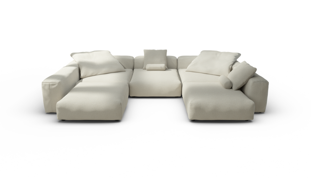 vetsak | Sofa Set 06 - Breeze - Ecru | Modulares Sofa | 6.5 Sitzer | Big Sofa | U Sofa | Ecksofa