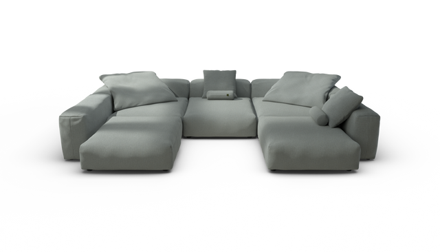 vetsak | Sofa Set 06 - Breeze - Sage | Modulares Sofa | 6.5 Sitzer | Big Sofa | U Sofa | Ecksofa
