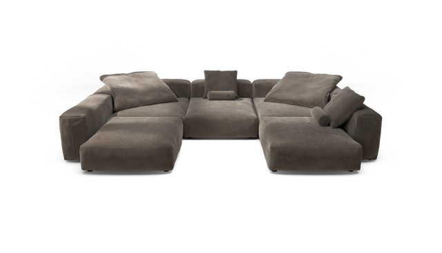 vetsak | Sofa Set 06 - Cord Velour - Mocha | Modulares Sofa | 6.5 Sitzer | Big Sofa | U Sofa | Ecksofa