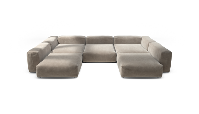 vetsak | Sofa Set 06 - Cord Velour - Platinum | Modulares Sofa | 6.5 Sitzer | Big Sofa | U Sofa | Ecksofa