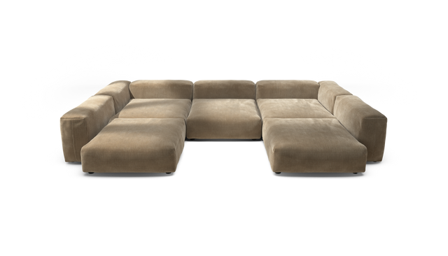 vetsak | Sofa Set 06 - Cord Velour - Sand | Modulares Sofa | 6.5 Sitzer | Big Sofa | U Sofa | Ecksofa