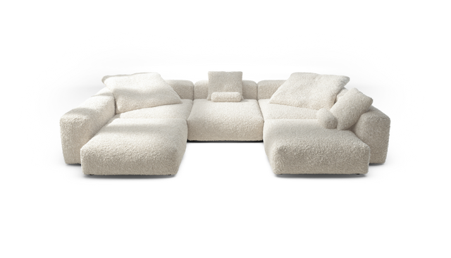 vetsak | Sofa Set 06 - Doodle - Creme | Modulares Sofa | 6.5 Sitzer | Big Sofa | U Sofa | Ecksofa