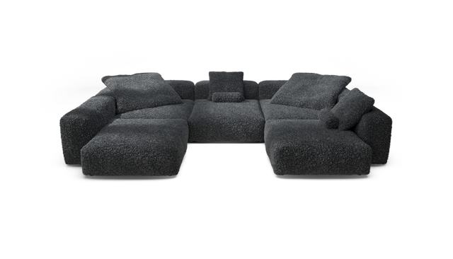 vetsak | Sofa Set 06 - Doodle - Dark Grey | Modulares Sofa | 6.5 Sitzer | Big Sofa | U Sofa | Ecksofa