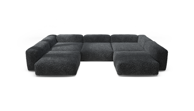 vetsak | Sofa Set 06 - Doodle - Dark Grey | Modulares Sofa | 6.5 Sitzer | Big Sofa | U Sofa | Ecksofa