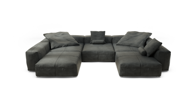 vetsak | Sofa Set 06 - Leather - Cacao | Modulares Sofa | 6.5 Sitzer | Big Sofa | U Sofa | Ecksofa