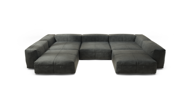 vetsak | Sofa Set 06 - Leather - Cacao | Modulares Sofa | 6.5 Sitzer | Big Sofa | U Sofa | Ecksofa