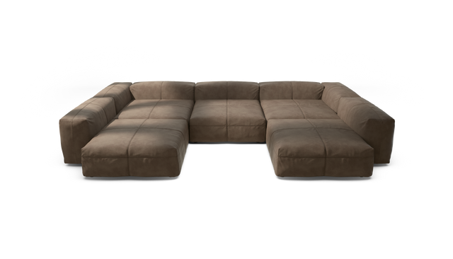 vetsak | Sofa Set 06 - leather - cacao | Modulares Sofa | 6.5 Sitzer | Big Sofa | U Sofa | Ecksofa