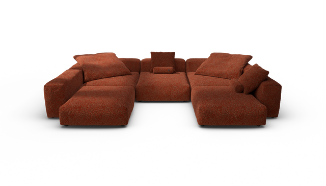 vetsak | Sofa Set 06 - Nub - Sienna | Modulares Sofa | 6.5 Sitzer | Big Sofa | U Sofa | Ecksofa