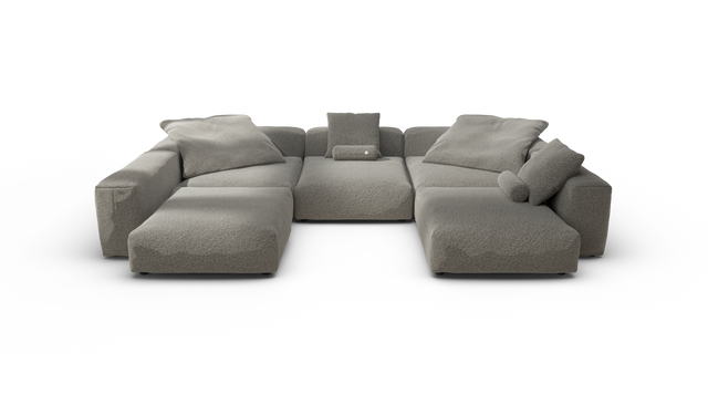 vetsak | Sofa Set 06 - Pebble - Platinum | Modulares Sofa | 6.5 Sitzer | Big Sofa | U Sofa | Ecksofa