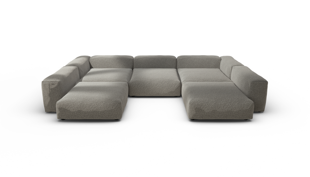 vetsak | Sofa Set 06 - Pebble - Platinum | Modulares Sofa | 6.5 Sitzer | Big Sofa | U Sofa | Ecksofa