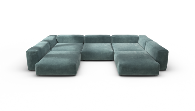 vetsak | Sofa Set 06 - Cord Velour - Mint | Modulares Sofa | 6.5 Sitzer | Big Sofa | U Sofa | Ecksofa
