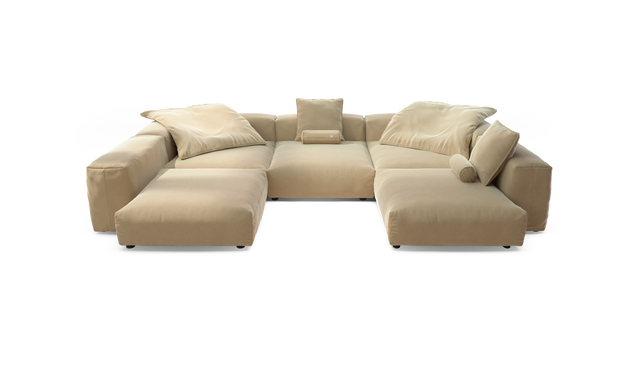 vetsak | Sofa Set 06 - Suave - Creme | Modulares Sofa | 6.5 Sitzer | Big Sofa | U Sofa | Ecksofa