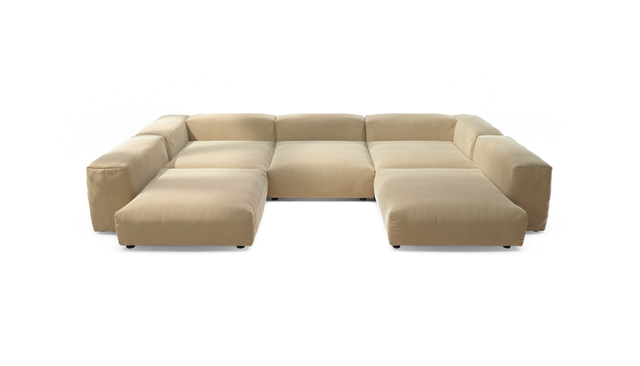 vetsak | Sofa Set 06 - Suave - Creme | Modulares Sofa | 6.5 Sitzer | Big Sofa | U Sofa | Ecksofa