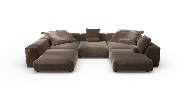 vetsak | Sofa Set 06 - Suave - Espresso | Modulares Sofa | 6.5 Sitzer | Big Sofa | U Sofa | Ecksofa