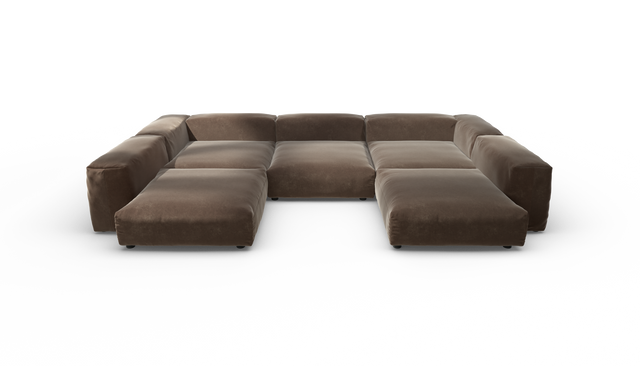 vetsak | Sofa Set 06 - Suave - Espresso | Modulares Sofa | 6.5 Sitzer | Big Sofa | U Sofa | Ecksofa