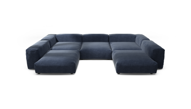 vetsak | Sofa Set 06 - Suave - Navy | Modular Sofa | 6.5 Seater | Big Sofa | U-Shape | Corner Sofa