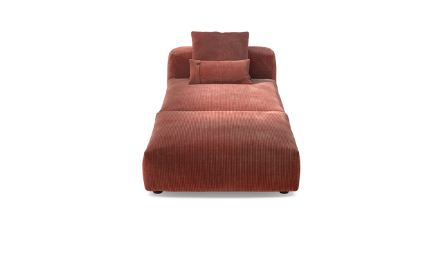 vetsak | Sofa Set 07 - Sun Lounger - Cord Velour - Brick | Modulares Sofa | 2 Sitzer | Daybed | Chaiselounge